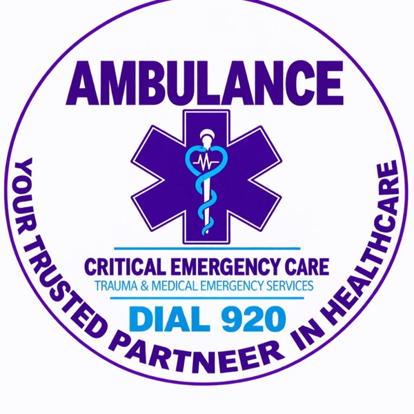 Critical Emergency Care ambulance logo: Dial 920, your trusted partner in healthcare